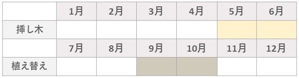 薔薇挿し木のカレンダー